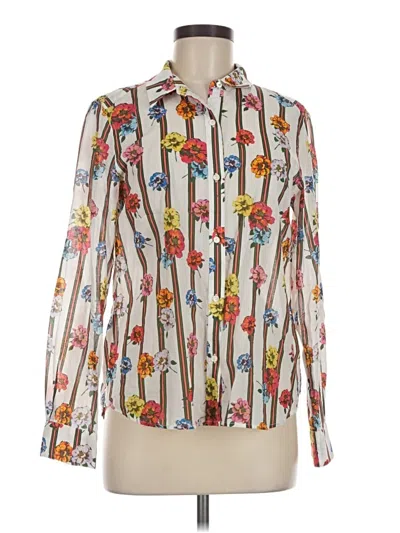 Pre-owned Ecru Long Sleeve Blouse In Ivory