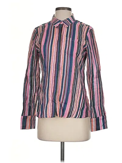 Pre-owned Ecru Long Sleeve Blouse In Pink
