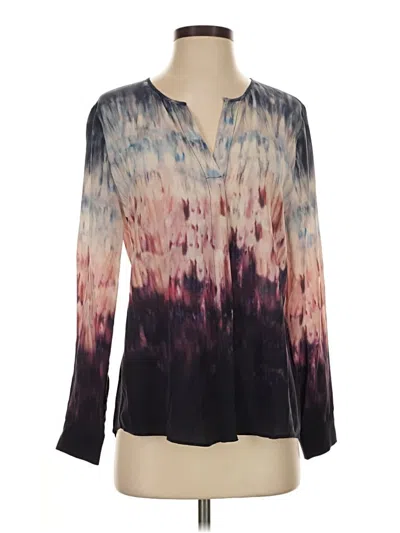 Pre-owned Ecru Long Sleeve Blouse In Purple