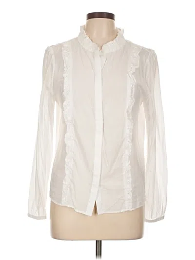 Pre-owned Ecru Long Sleeve Blouse In White