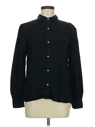 Pre-owned Ecru Long Sleeve Button Down Shirt In Black
