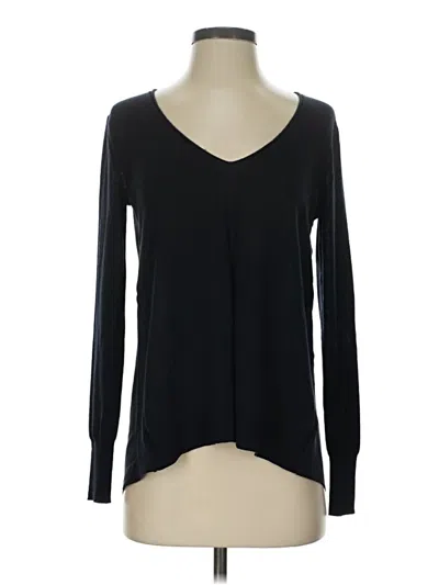 Pre-owned Ecru Long Sleeve Top Black V-neck Tops