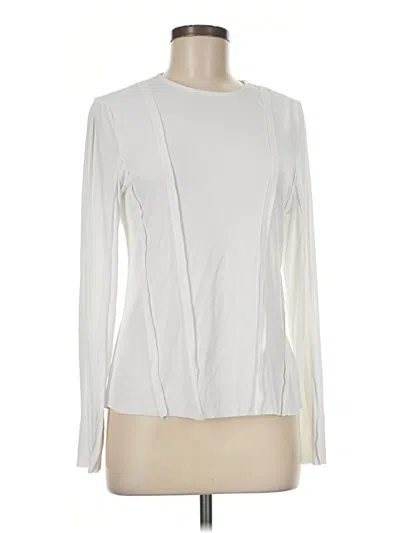 Pre-owned Ecru Long Sleeve Top Ivory Mock Neckline Tops