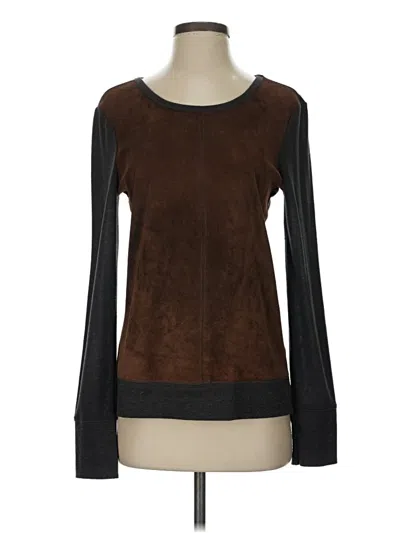 Pre-owned Ecru Long Sleeve T-shirt In Brown