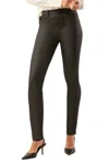 Ecru Melrose 5 Pocket Slim Jean Coated Denim In Black In Black