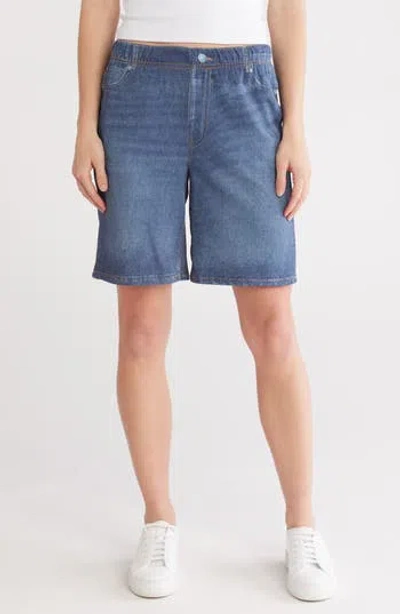 Ecru Mirage Denim Printed French Terry Shorts