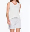 Ecru Mitchell Chino Short In Hydrangea In Blue