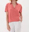 Ecru New Hutton Garmet Dyed Pullover Top In Nantucked Red In Multi
