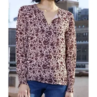 Ecru Portman Smocked Sleeve Blouse In Floral In Multi