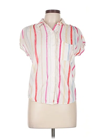 Pre-owned Ecru Short Sleeve Blouse In White