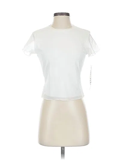 Pre-owned Ecru Short Sleeve Top White Sweetheart Neckline Tops