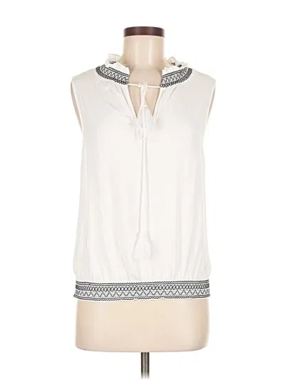 Pre-owned Ecru Sleeveless Blouse In White