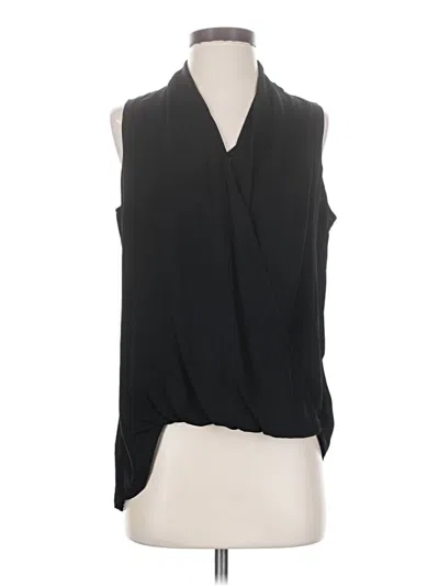 Pre-owned Ecru Sleeveless Silk Top Black Cowl Neck Tops