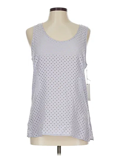 Pre-owned Ecru Sleeveless Top Purple Scoop Neck Tops