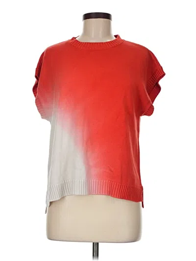 Pre-owned Ecru Sweater Vest In Red