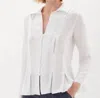 Ecru Swinton Box Pleat In White