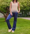 Ecru Tank With Fringe In Raffia In Grey