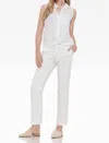 ECRU WARREN CROP PANTS IN WHITE BLOCKS