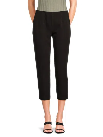 Ecru Women's Crop Straight Leg Pants In Black