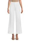 Ecru Franklin Wide Leg Cropped Pant In White In Gentian Blue