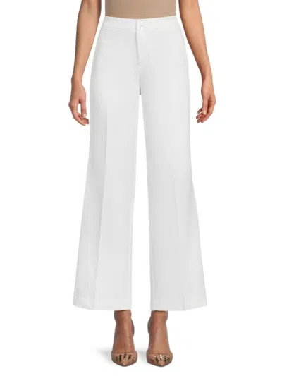 Ecru Women's Cropped Wide Leg Pants In White