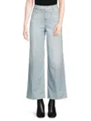 Ecru Women's Denim-print Wide-leg Sweatpants In Light Blue