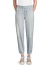 Ecru Women's Distressed Denim-print Joggers In Light Blue