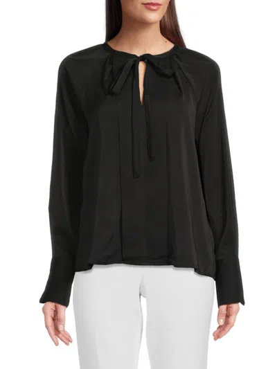 Ecru Women's Keyhole Neck Blouse In Black