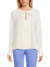 Ecru Women's Keyhole Neck Blouse In Ivory