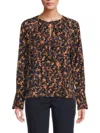 Ecru Women's Keyhole Neck Blouse In Tortoise