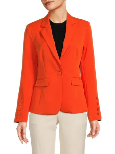 Ecru Women's Plaid Blazer In Flame