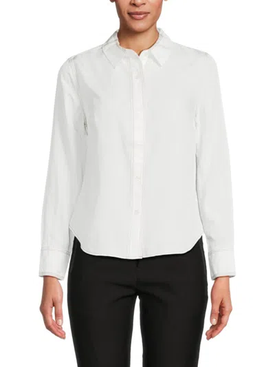 Ecru Women's Point Collar Shirt In Ivory Tan