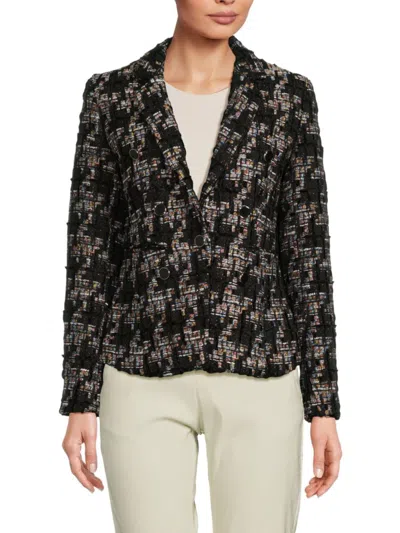 Ecru Women's Textured Blazer In Black Multi
