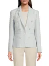 Ecru Women's Textured Blazer In Soft Blue