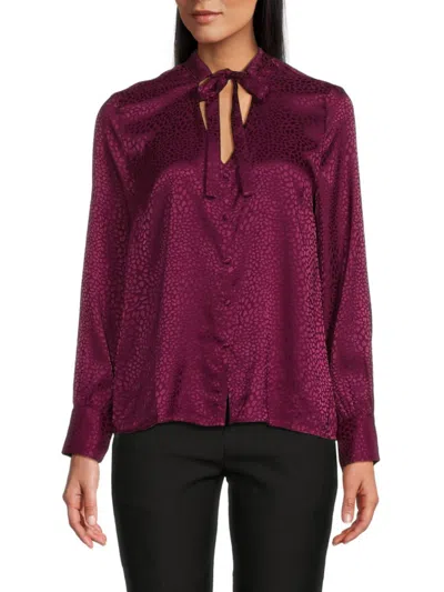 Ecru Women's Tie Neck Shirt In Fuchsia