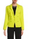 Ecru Women's Tweed Blazer In Cyber Lime
