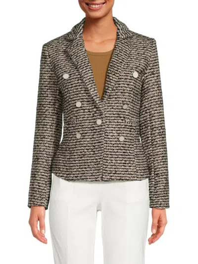 Ecru Women's Tweed Blazer In Gentian Blue