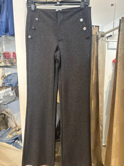 Ecru Worth Button Detail Pant In Grey Tweed In Multi