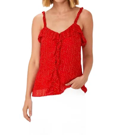 Ecru Zendaya Ruffle Top In Red