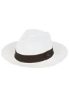 Ecua-andino Panama Hat Unisex Classic White With Brown Band