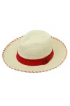 Ecua-andino Panama Hat White Zebra / Red