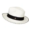 Ecua-andino Panama Hat White Zebra With Black Band