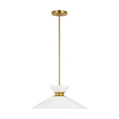 Ed Ellen Degeneres Heath 1 - Light Single Cone Pendant In Burnished Brass