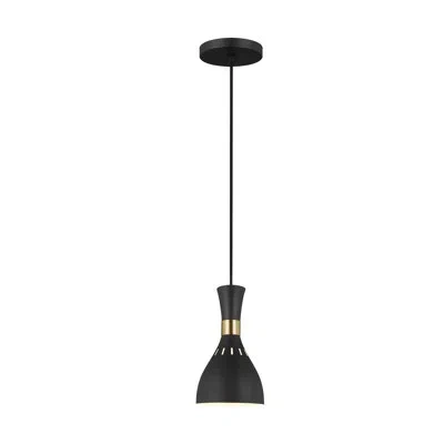 Ed Ellen Degeneres Joan 1-light Single Bell Pendant In Black,black,gold