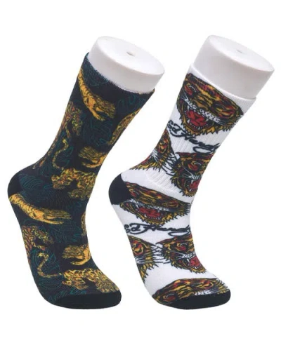 Ed Hardy 360 Print Full Cushion Crew Sock 2-pack In Multi
