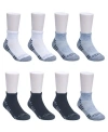 Ed Hardy Kids'  Athletic Half Cushion Quarter Sock 8-pack In White