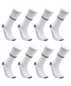 Ed Hardy Basic Half Cushion Mid Crew Sock 8-pack In White