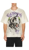 Ed Hardy By Appointment Only Panther Wings Boxy Tee In Blue
