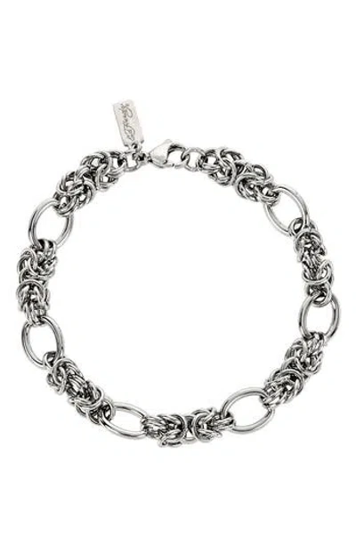 Ed Hardy Byzantine Link Bracelet In Gray