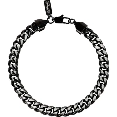 Ed Hardy Curb Chain Bracelet In Black